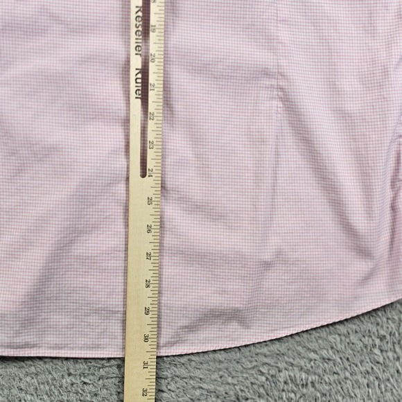 Eton Shirt Mens 16.5 42 Pink Micro Check Contemporary Spread Collar Button Up - Picture 9 of 11